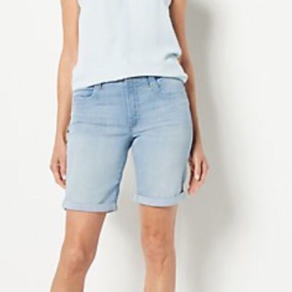 NYDJ Higher Rise Lightweight Denim Ella Shorts- Charmed 10 NWT IN PKG - Picture 3 of 7